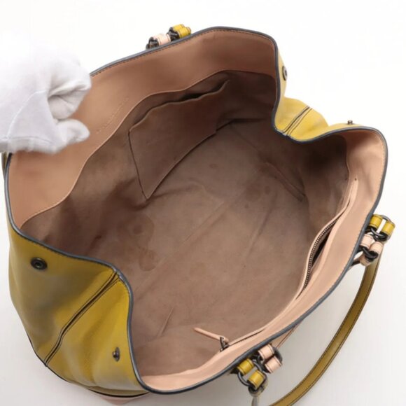 Bottega Veneta Intrecciato Corso Leather Tote Bag Green x Pink - Picture 6 of 16